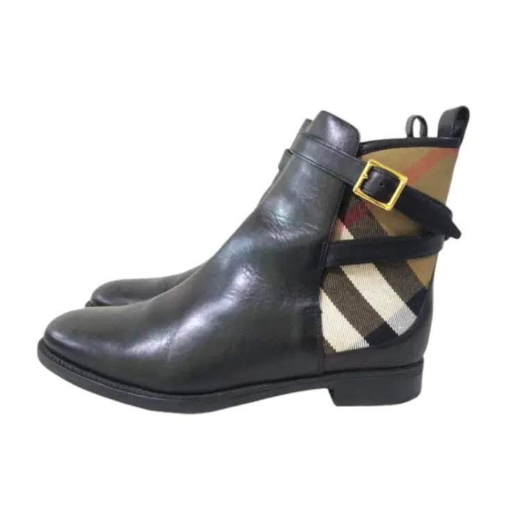 Burberry Richardson Bridle House Nova Check Flat Ankle Boots-Hover-Image