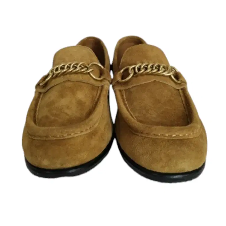 Burberry Solway Suede Chain Link Detail Loafers-Hover-Image
