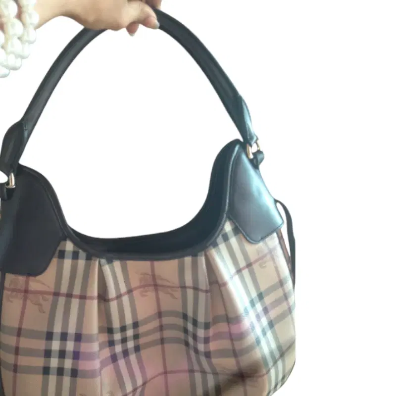 Burberry Check Print Hobo Bag