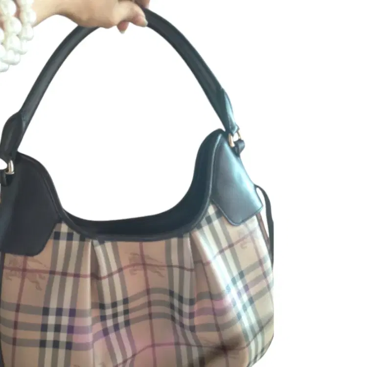 Burberry Check Print Hobo Bag-Hover-Image