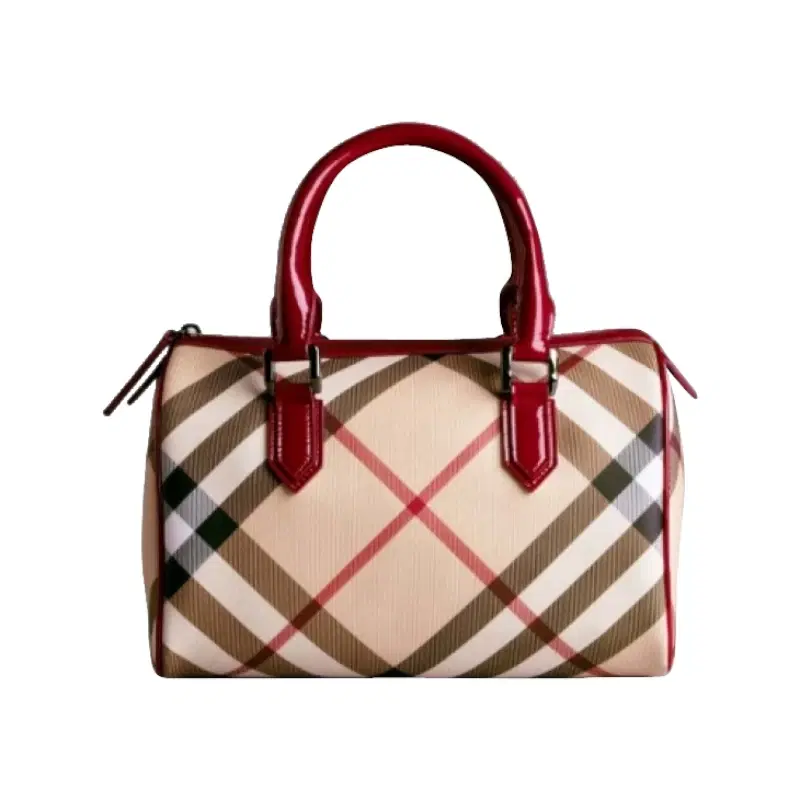 BURBERRY Nova Check Chester Bowling Bag Raspberry Sorbet