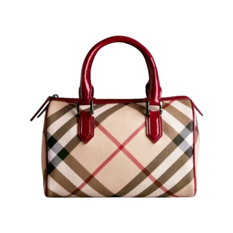 BURBERRY Nova Check Chester Bowling Bag Raspberry Sorbet-Hover-Image