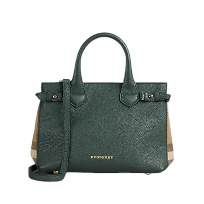 Burberry'Medium Banner' House Check Leather Tote