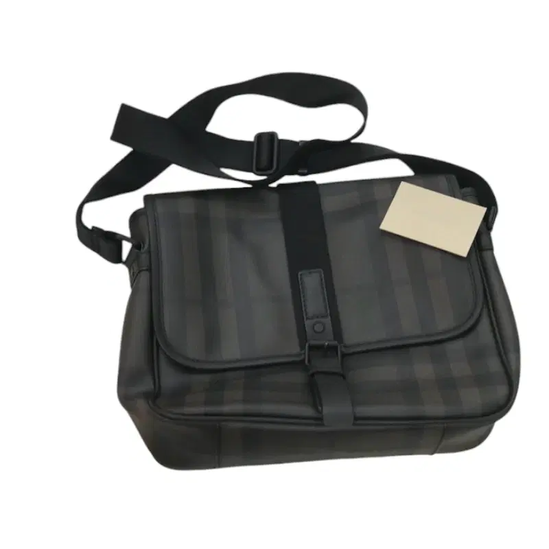 Burberry Plaid Black and Gray Messenger Bag