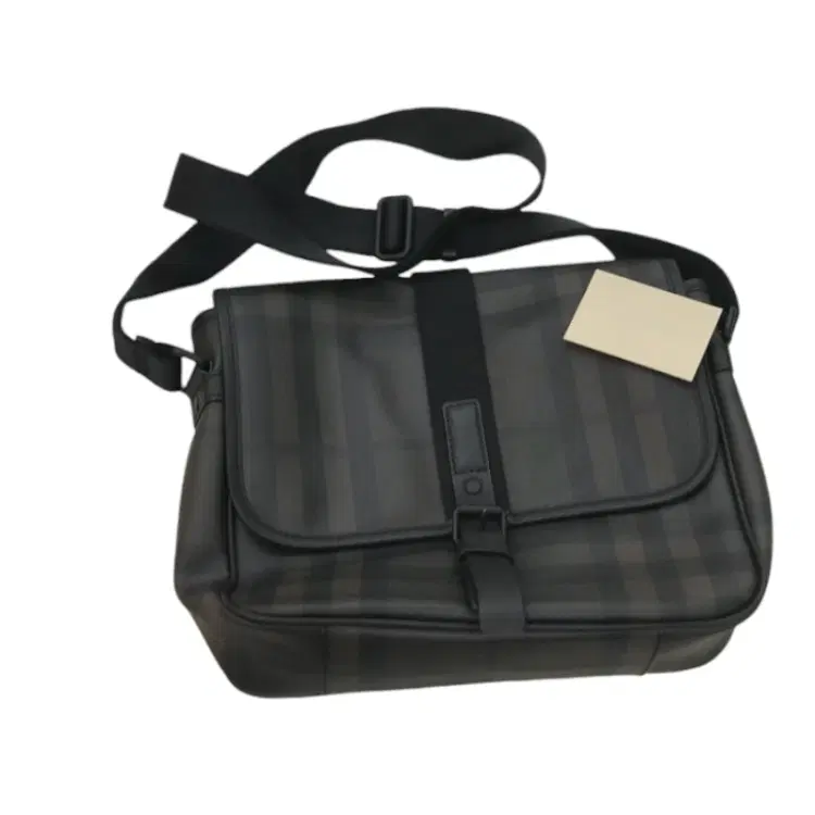 Burberry Plaid Black and Gray Messenger Bag-Hover-Image