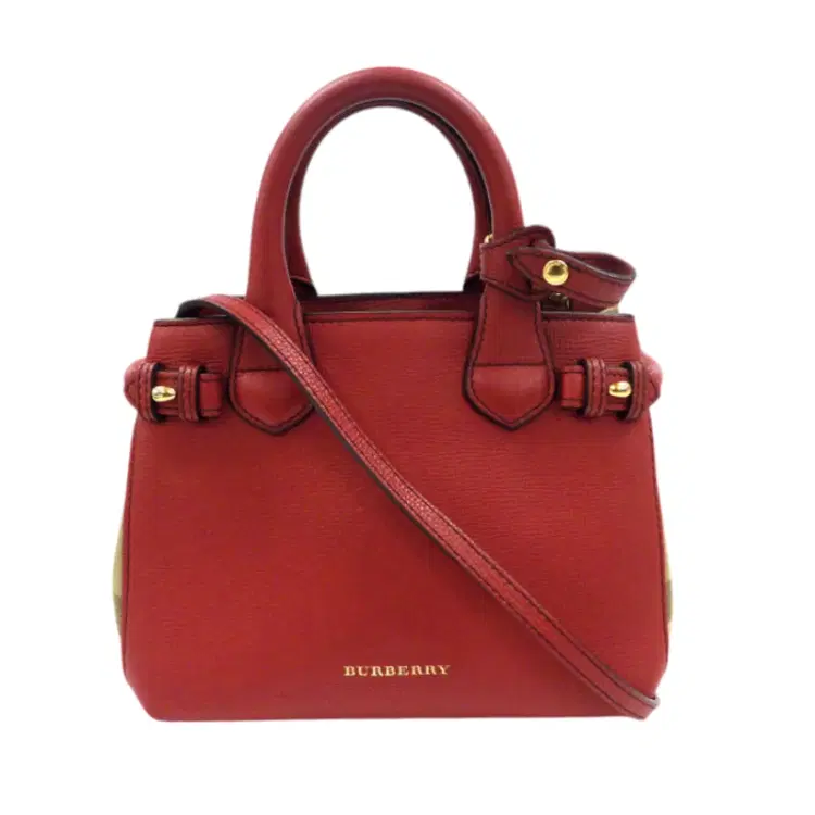 Burberry Mini Banner House Check Leather Tote-Hover-Image
