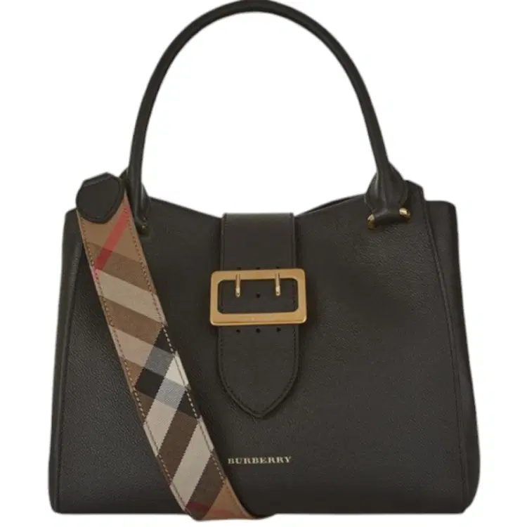 Burberry Medium Buckle Black Leather Tote-Hover-Image