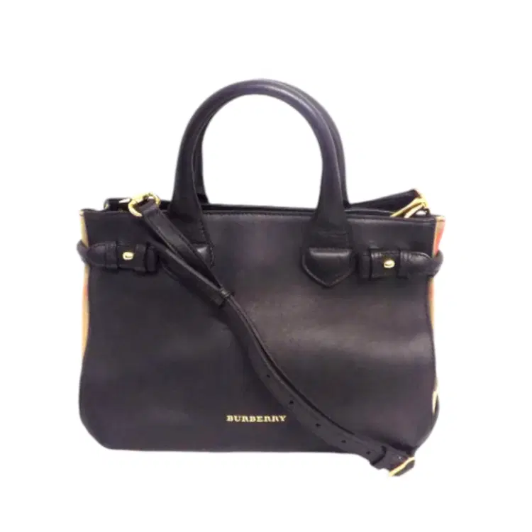 Burberry Mini Banner House Check Leather Tote-Hover-Image