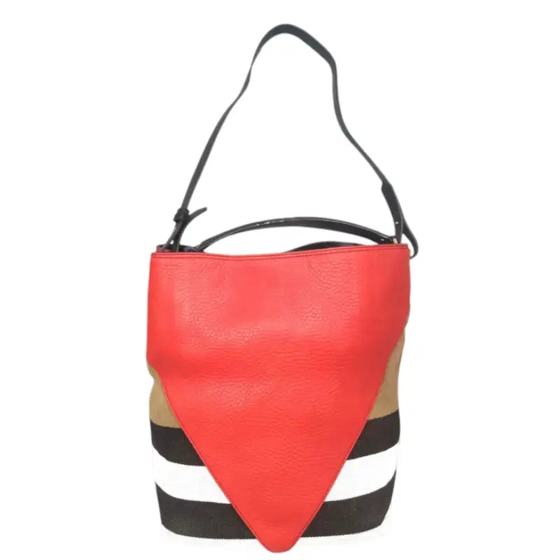 Burberry Red Chevron Leather Medium Susanna Hobo Bag