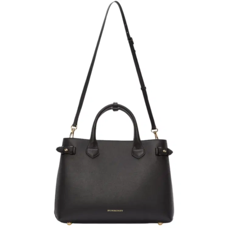 Burberry Banner House Check Leather Medium Tote-Hover-Image