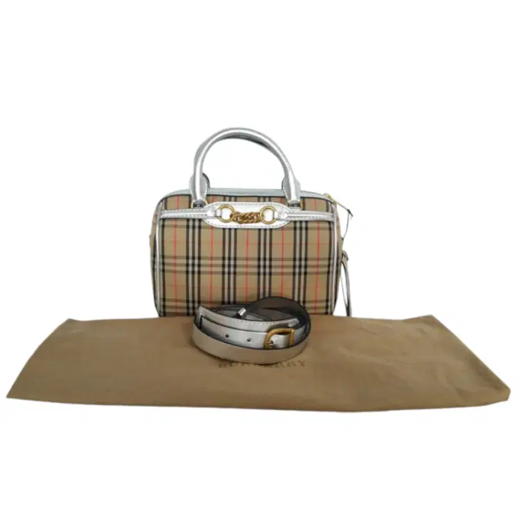Burberry Small 1983 Check Link Bowling Bag-Hover-Image