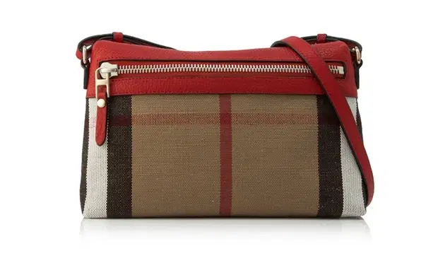Burberry Small Farley Canvas Check and Leather Clutch-Hover-Image