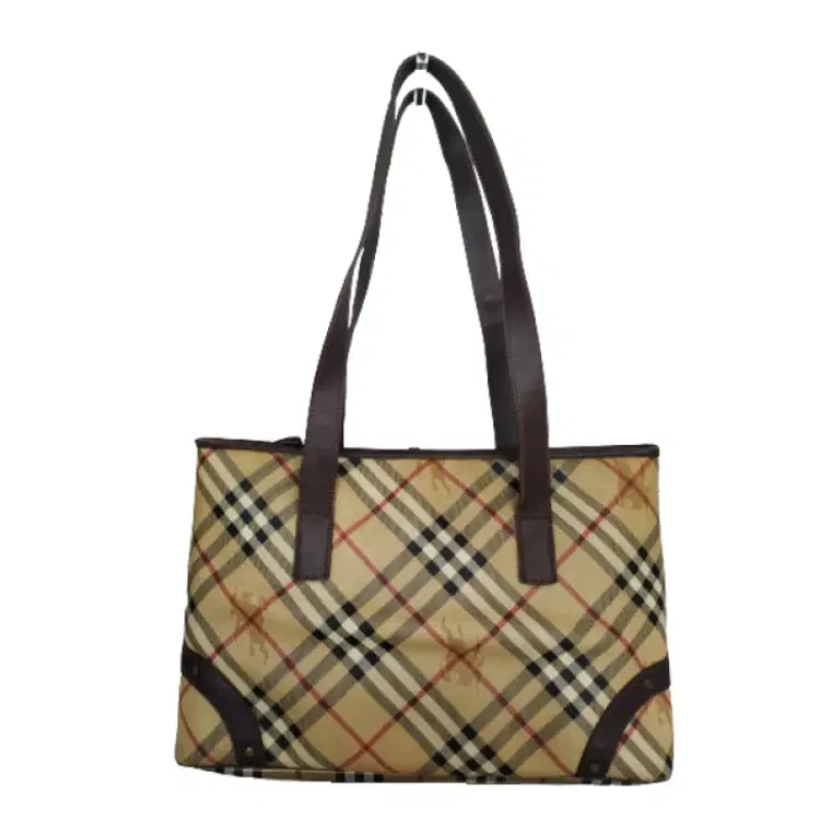 Burberry Haymarket Check Canvas And Leather Tote-Hover-Image