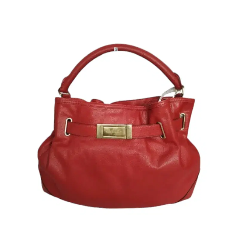 Burberry Red Leather Belted Hobo Bag