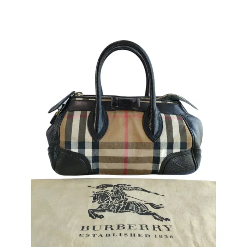Burberry Black Prorsum House Check Bow Detail Medium Tote