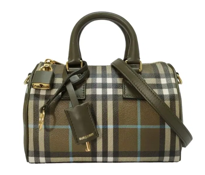 Burberry Mini Vintage Check-Printed Zipped Bowling Bag-Hover-Image
