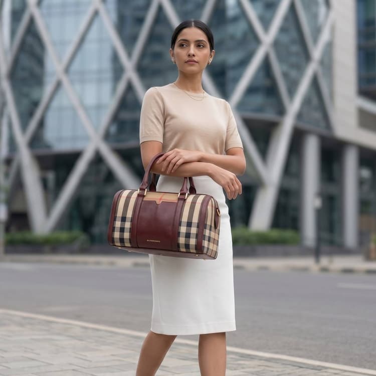 Burberry Nova Check Bowling Bag-Hover-Image