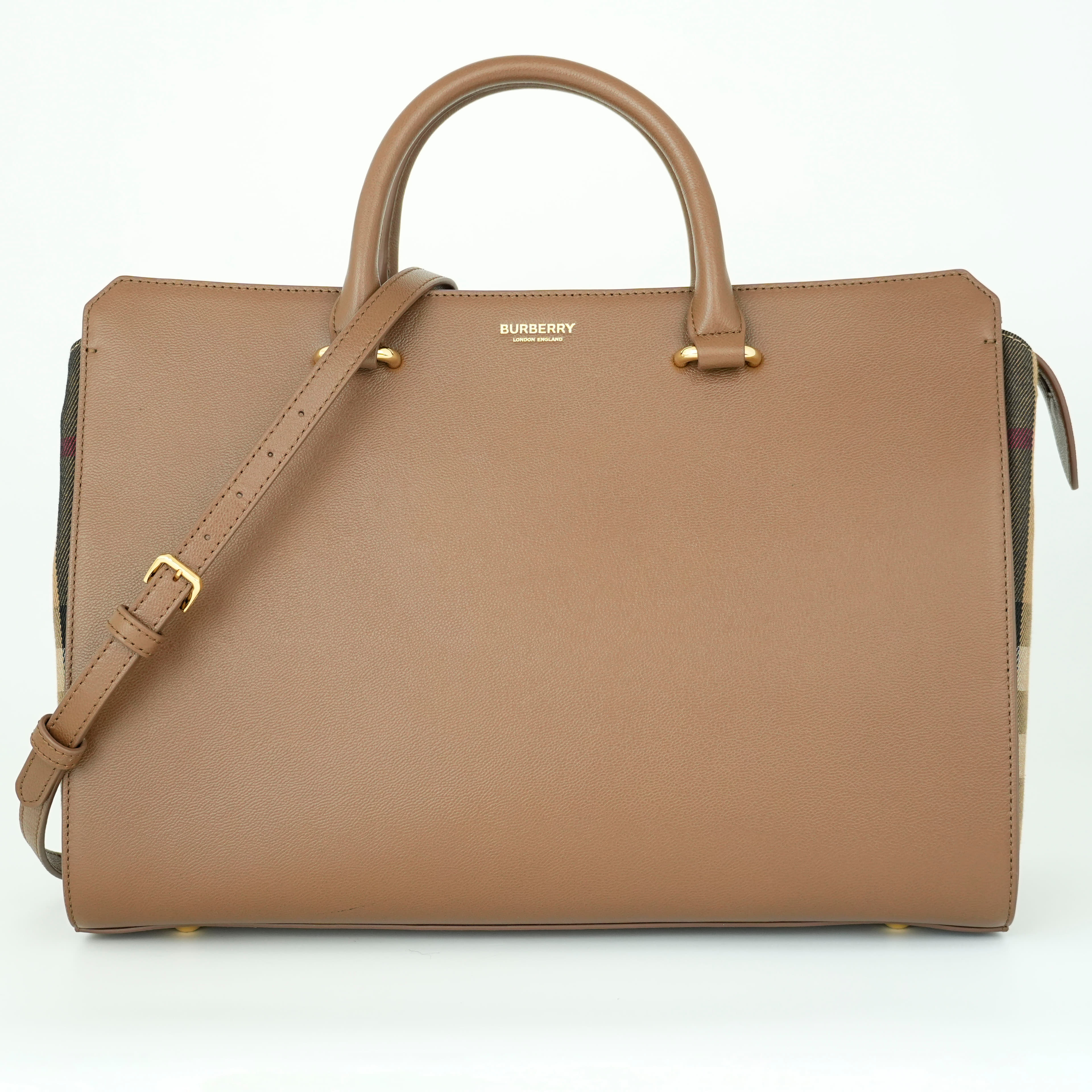 Burberry Calfskin Mega Check Banwell Tote