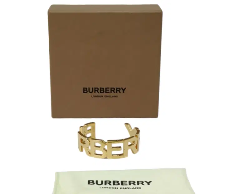 Burberry Logo Gold Cuff Bracelet-Hover-Image