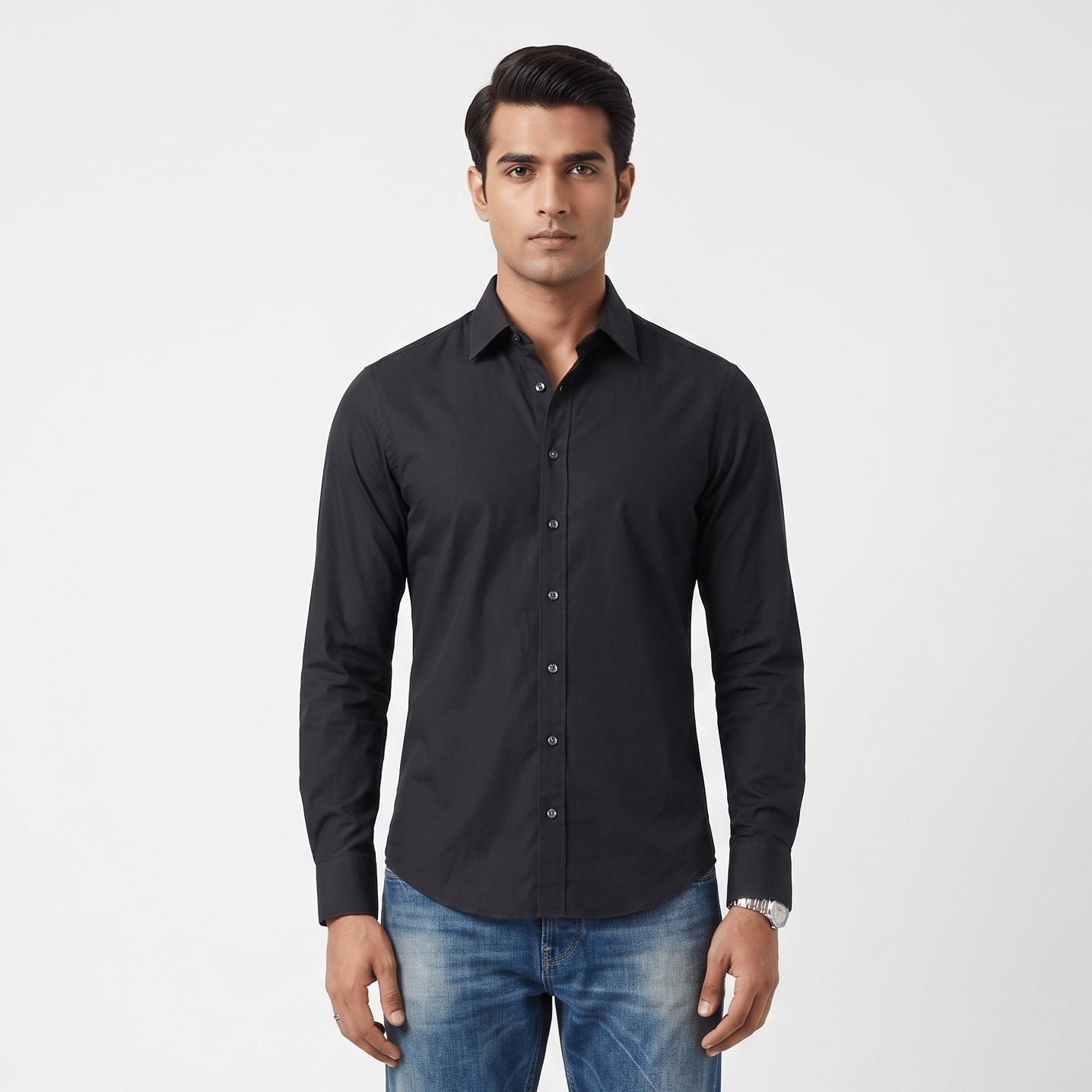 Size S - Burberry Black Formal Shirt