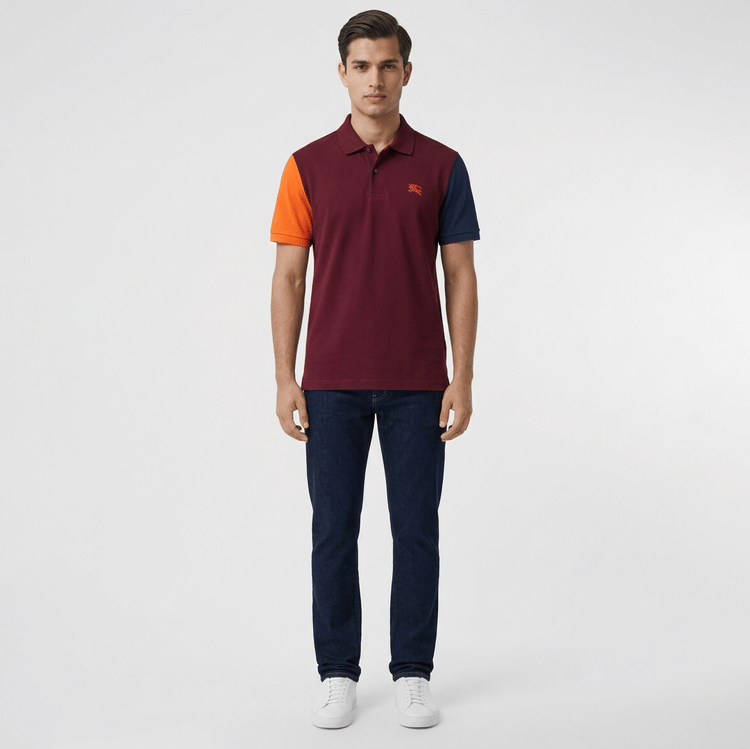 Size S - Burberry Brit Tri color Polo T shirt-Hover-Image