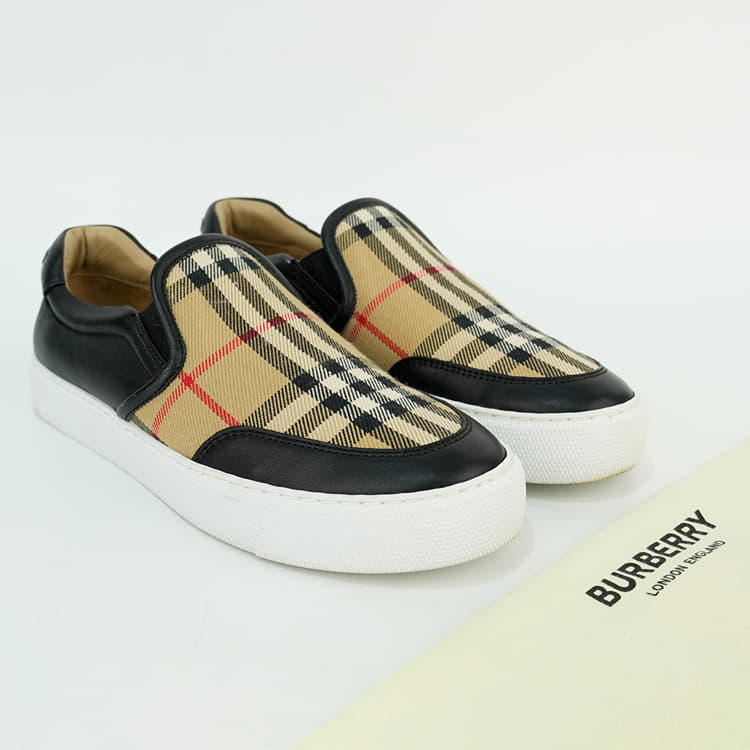 Size 36 - Burberry Nova Check Pattern Canvas Shoes-Hover-Image