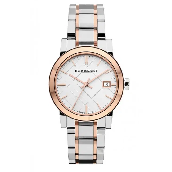 Burberry Medium Check Stamped Bracelet Watch 34mm