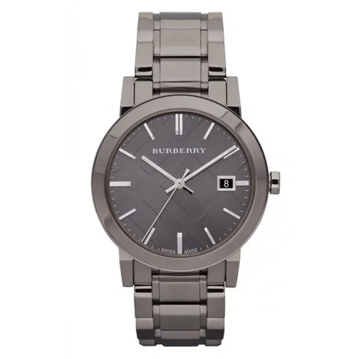 Burberry Large Check Stamped Bracelet Watch, 38mm