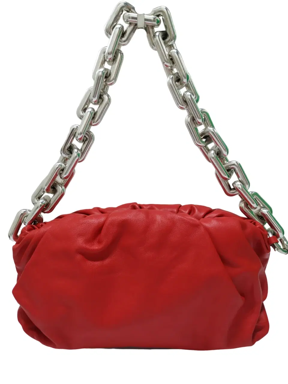 Bottega Veneta Red Leather The Chain Pouch Shoulder Bag