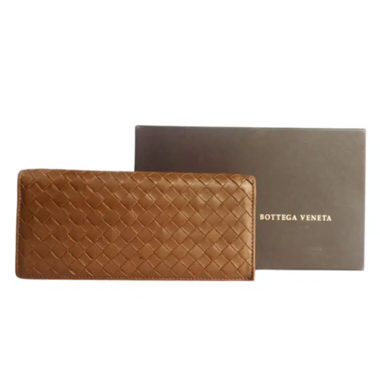 Bottega Veneta Intrecciato Brown Leather Long Wallet-Hover-Image