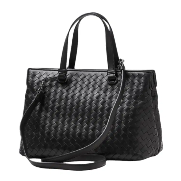 Bottega Veneta Nero Intrecciato Nappa Large Top Handle Bag-Hover-Image