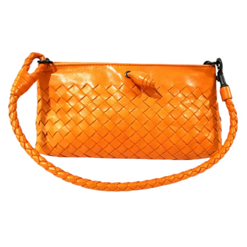 Bottega Veneta Intrecciato Orange Pochette