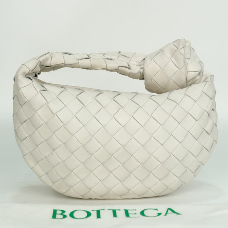 Bottega Veneta The Mini Jodie in White-Hover-Image