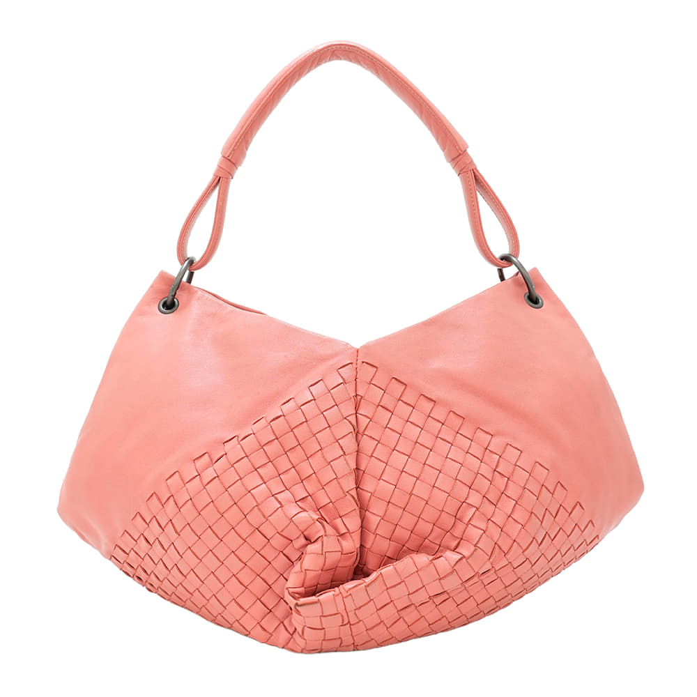 Bottega Veneta Coral Intrecciato Nappa Leather Aquilone Fortune Cookie Hobo Bag