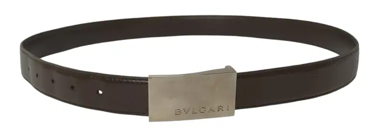 Bvlgari Belt Silver Buckle Black Calf Leather-Hover-Image