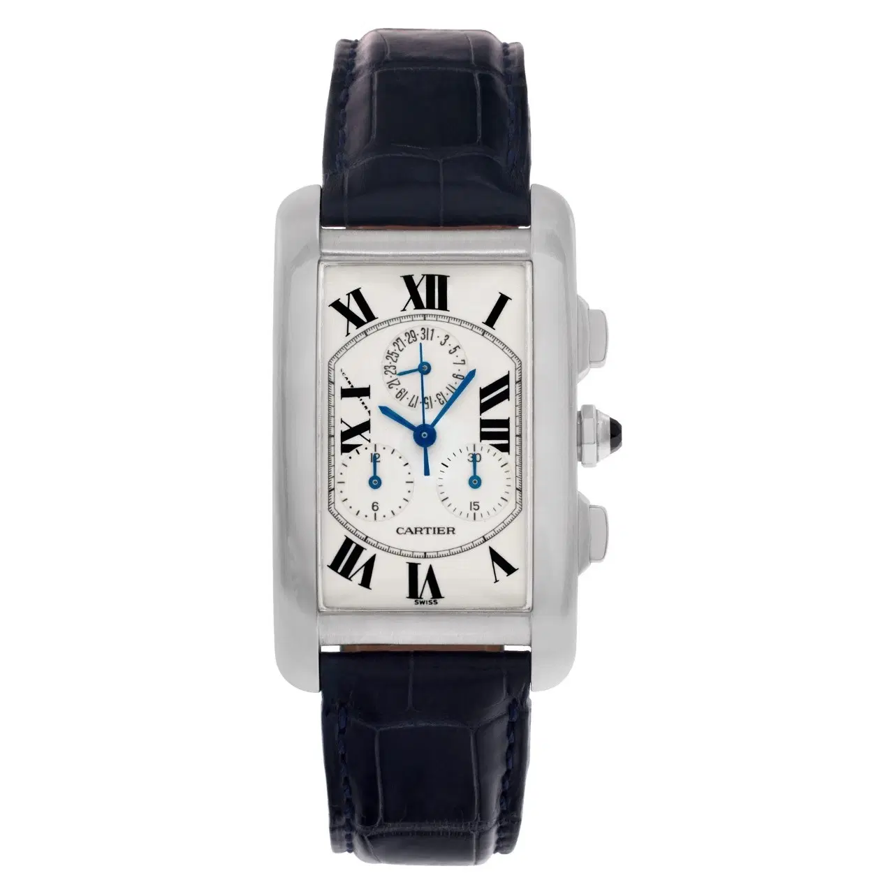 Cartier Tank Americaine 2312 18K White Gold Off White Dial Quartz