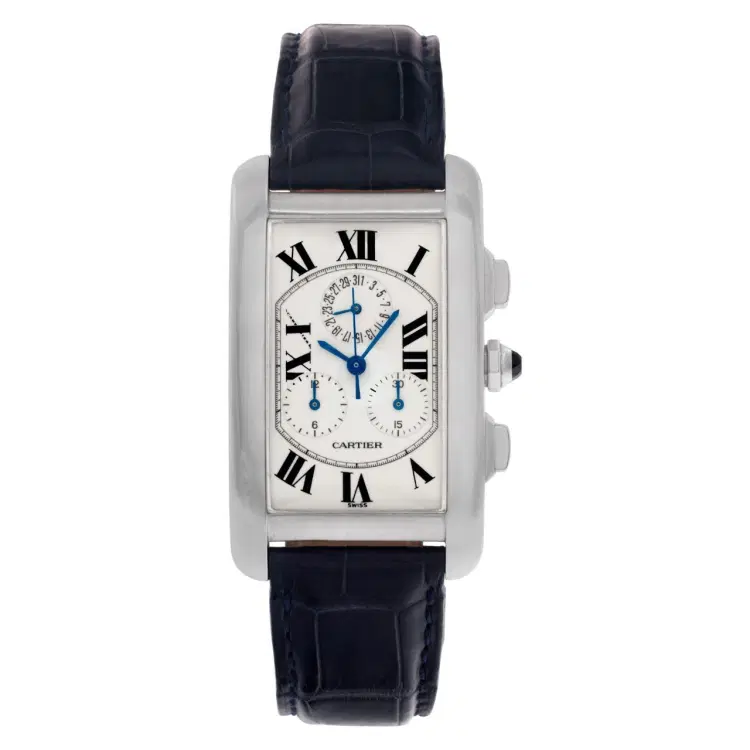 Cartier Tank Americaine 2312 18K White Gold Off White Dial Quartz-Hover-Image