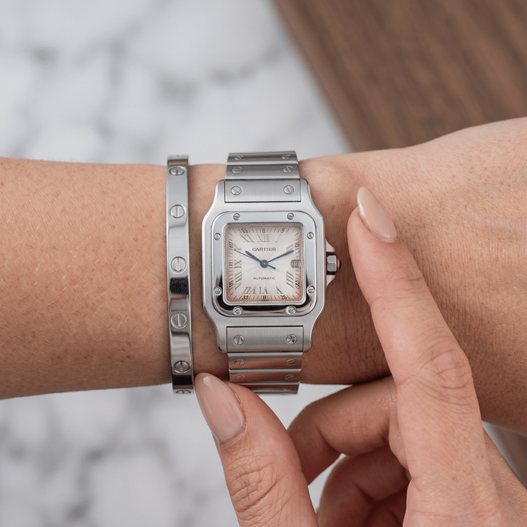 Cartier Santos Galbee 29 x 41 MM Silver Dial Steel Automatic Watch Ref. No 2319-Hover-Image