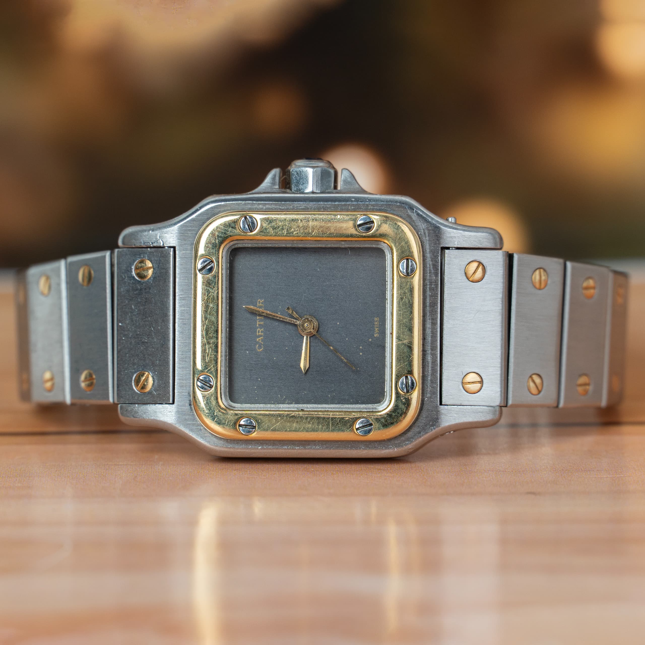Cartier Santos Lady Carree 24 MM Gold and Steel Automatic