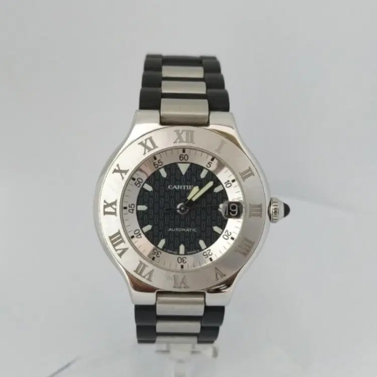 Cartier Must 21 Automatic Black Dial Watch 2427-Hover-Image