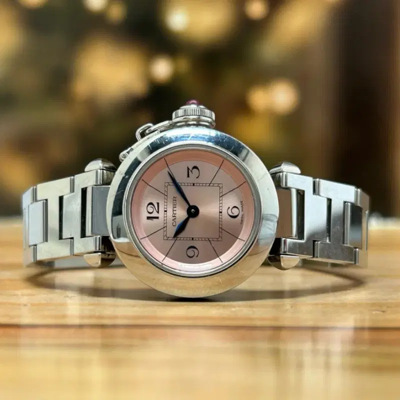 Cartier Pasha 27MM Stainless Steel Pink Dial Women Watch