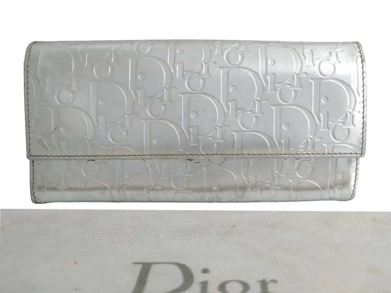 Dior Logo Embossed Leather Continental Wallet