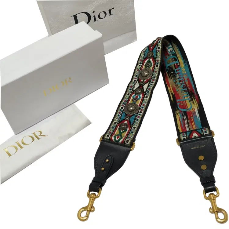 Dior Multicolor Embroidered Studded Shoulder Strap-Hover-Image