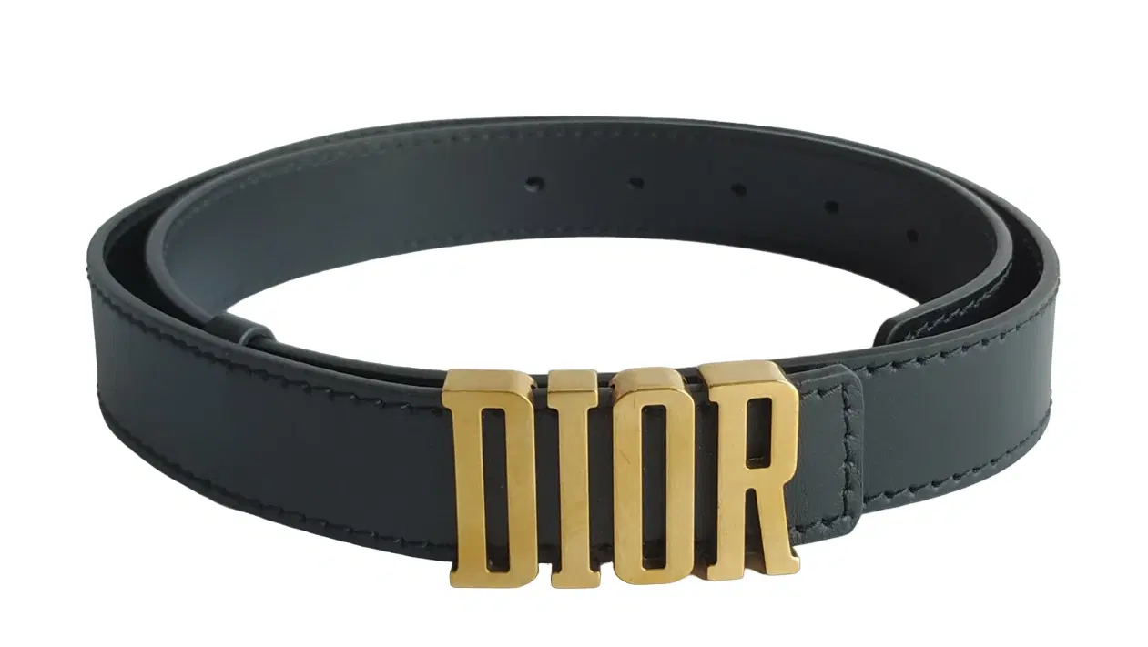 Dior D-Fence Black Leather Belt