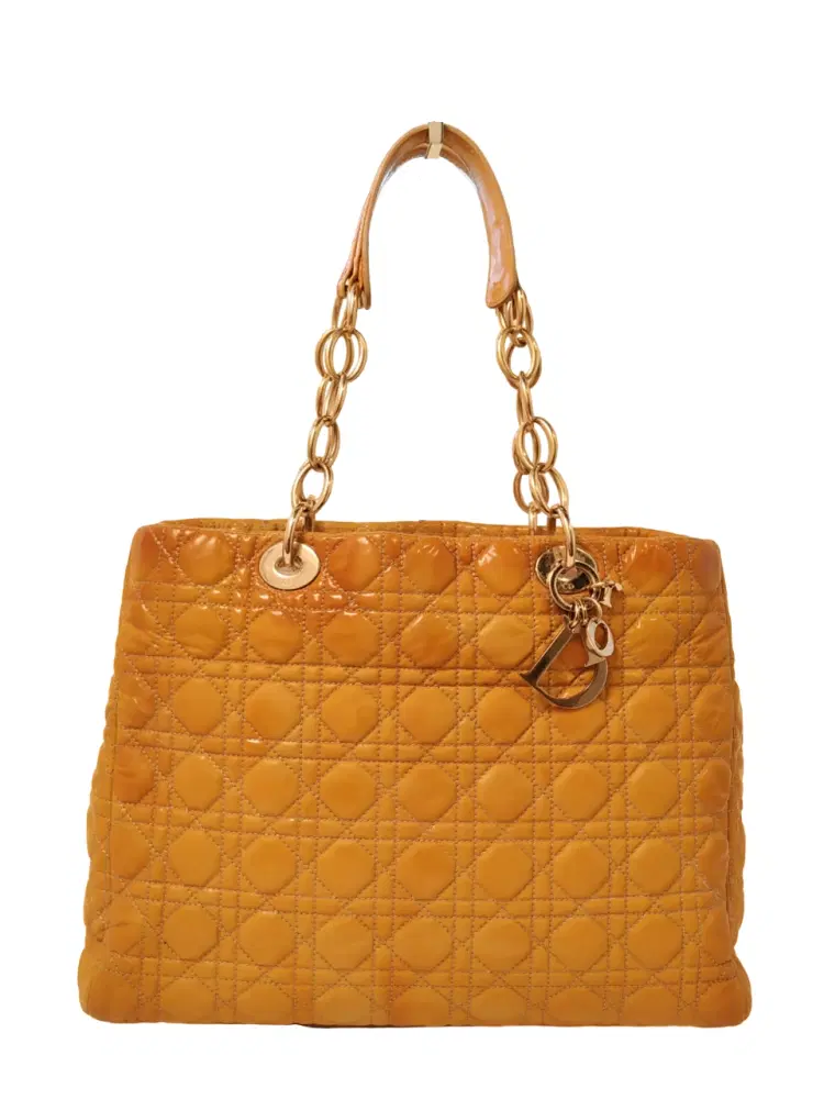 Dior Cannage Quilted Soft Patent Leather Chain Tote-Hover-Image
