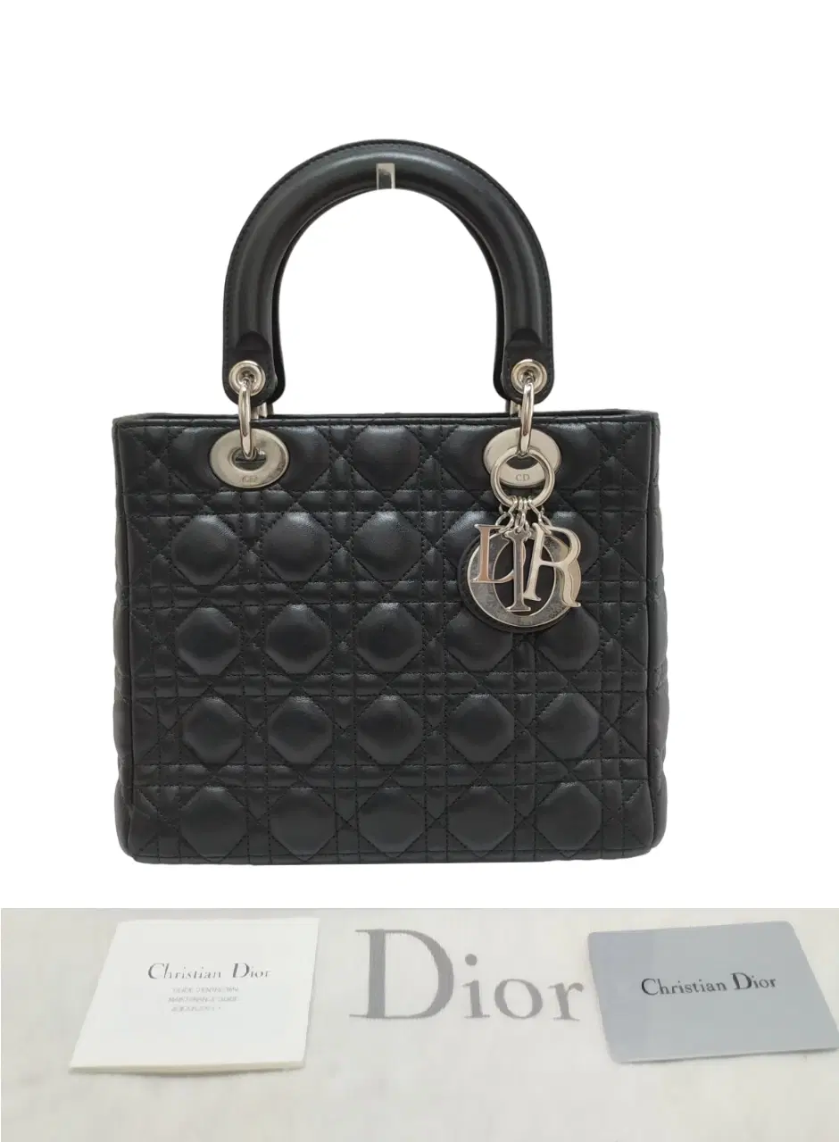 Dior Black Cannage Lambskin Lady Dior Bag