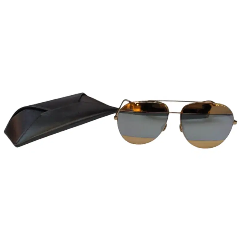 Dior DiorSplit Two-Tone Metallic Aviator Sunglasses