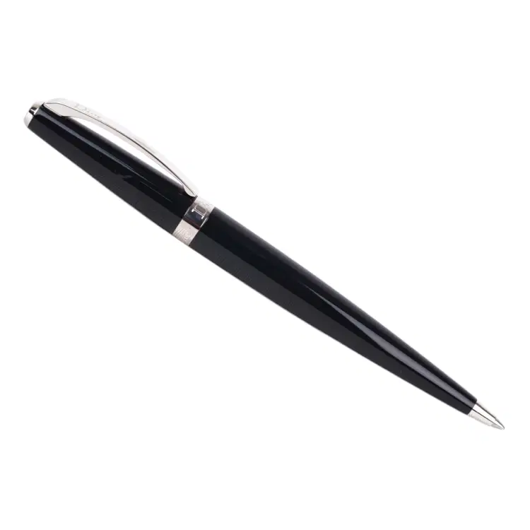 Dior Black Lacquer Silver Tone Ball Point Pen-Hover-Image