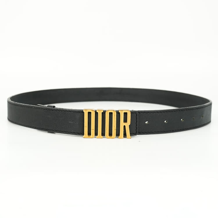 Dior Black Leather D Fence Reversible Waist Belt, Size 90 -Hover-Image