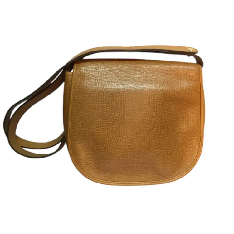 Vintage Christian Dior Tan Pebbled Leather Small Saddle Bag-Hover-Image